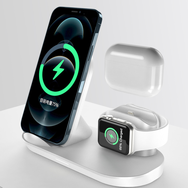 Wireless Charger 3 in1 Multifunctional Vertical Fit Apple Watch Earphones Wireless Fast Charging
