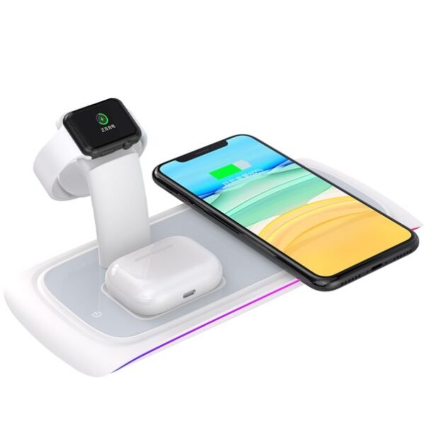 Three in one wireless charger suitable for Apple Watch, headphones, mobile phones, 15W wireless fast charging