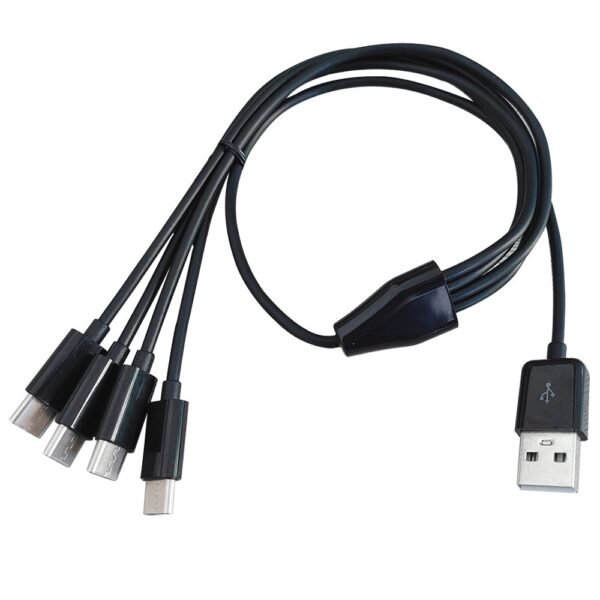 USB one to four TYPE C head multiple in one charging cable for charging 4 TYPE C phones, tablets, etc. 50CM