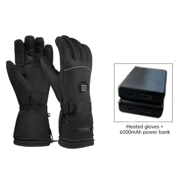 Electric Heated Gloves - Waterproof Winter Warm Rechargeable Gloves for Ski, Snowmobile and Outdoor Activities