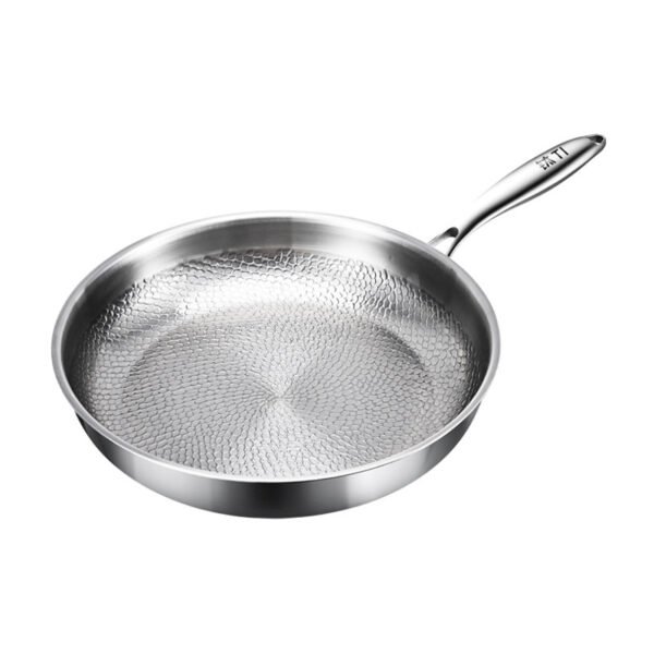 Uncoated titanium steel hammer patterned titanium frying pan with titanium content, non stick pan