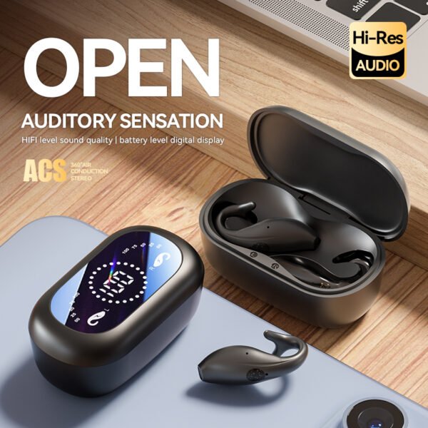 Dolphin M66 Ear Clip Earphones Huaqiangbei New Wireless Bone Conduction Bluetooth Earphones Digital Display Noise Reduction 5.4