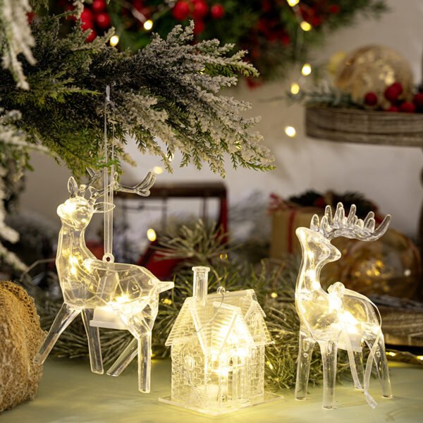 Creative new home decor Christmas series acrylic with lights, three house deer pendants, exquisite pendants